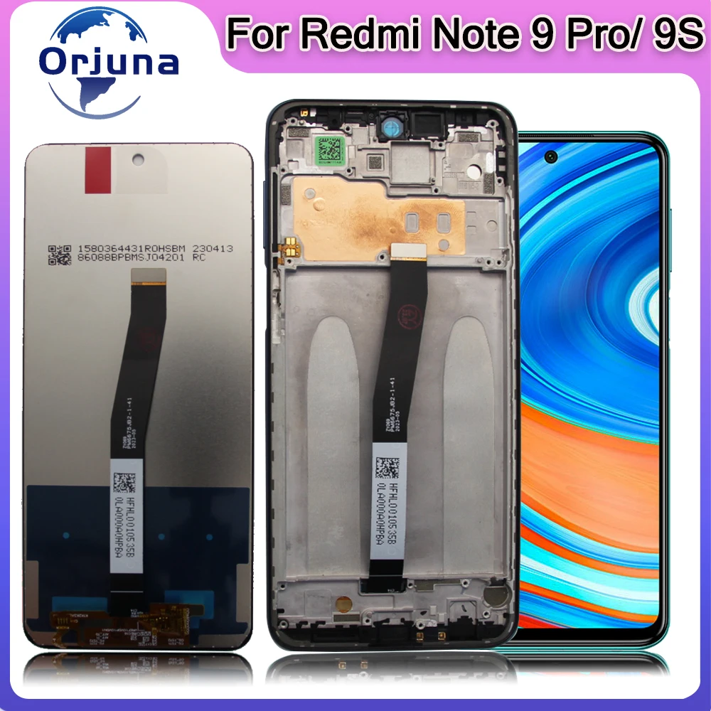 6 67-дюймовый Ips Жк-дисплей Для Xiaomi Redmi Note 9 Pro M2003j6b2g С Емкостным Сенсорным Экраном И