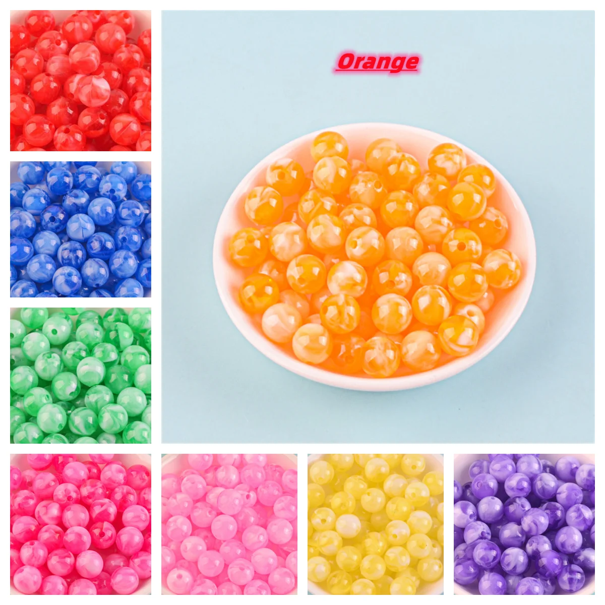 

6/8/10/12mm ABS Imitation Pearl Perforated Color White Bead Resin Candy Beads Handmade Diy Beaded Jewelry Material Wholesale
