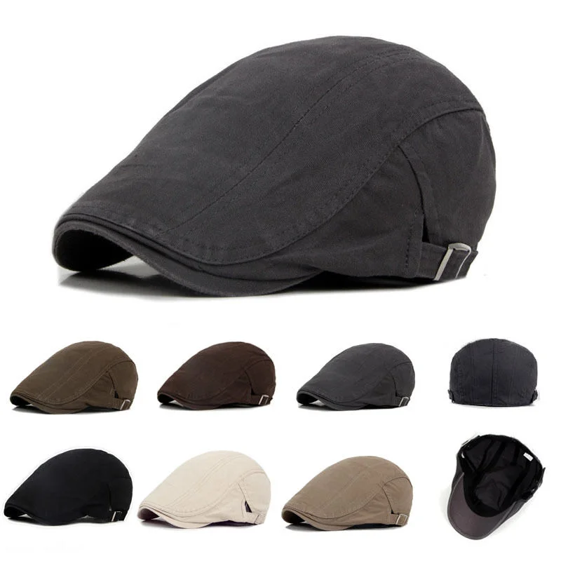 

New Men's Hat Berets Cap Golf Driving Sun Flat Cap Fashion Cotton Berets Caps for Men Casual Peaked Hat Visors Casquette Hats