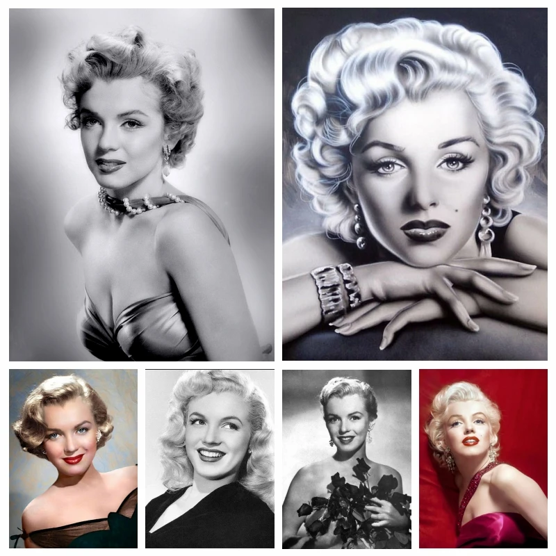 Настенное искусство классический черно-белый постер Мэрилин Монро 5d алмазная