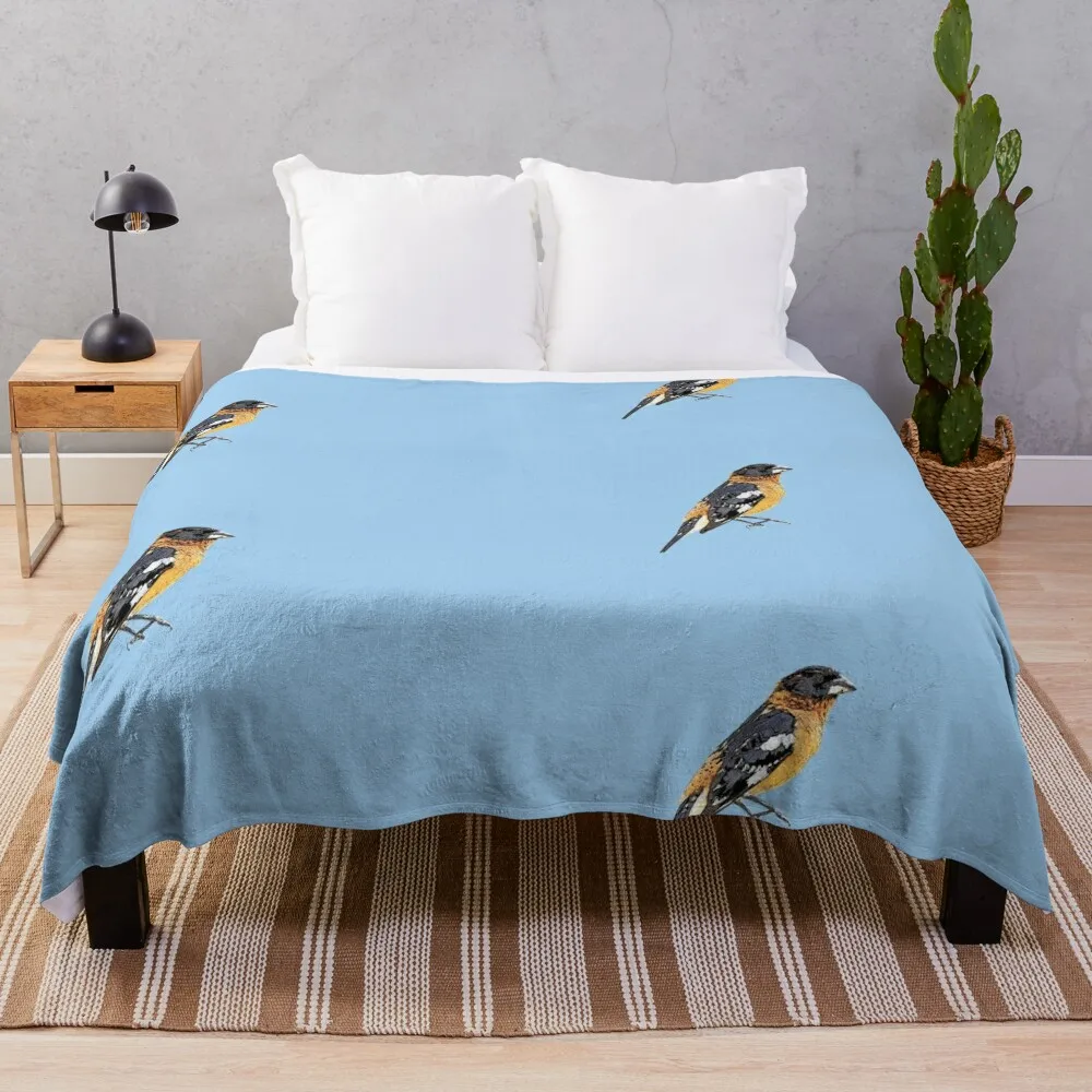 Черное дизайнерское одеяло Grosbeak с волосатыми волосами теплое зимнее