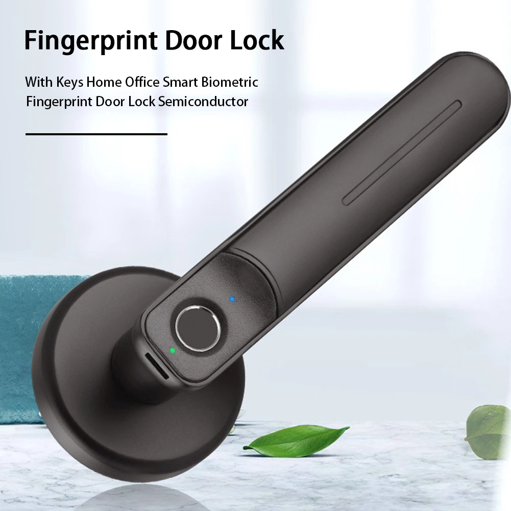 

Hardware Easy Install Handle Zinc Alloy Apartment Electric Smart Fingerprint Door Lock Home Office Biometric USB Port With Keys