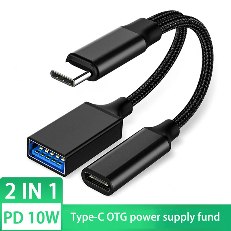 

USB C OTG кабель адаптер для телефона 2 в 1 Тип C штекер на USB C гнездо зарядный порт с USB гнездовым разветвителем адаптер