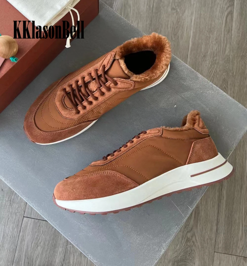 10 26 KKlasonBell Мужская замшевая Повседневная сохраняющая тепло натуральная кожа