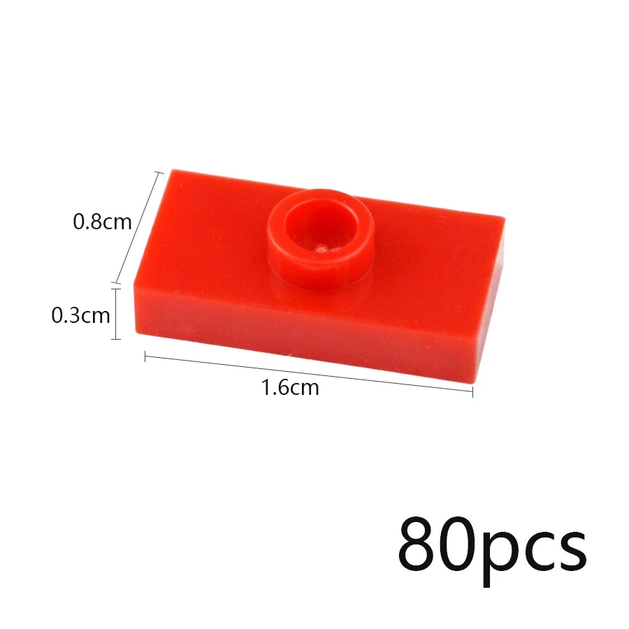 Конструктор MOC детский тонкий 80 шт. 1x2 с 1 точечной пластиной совместимый 15573 3794