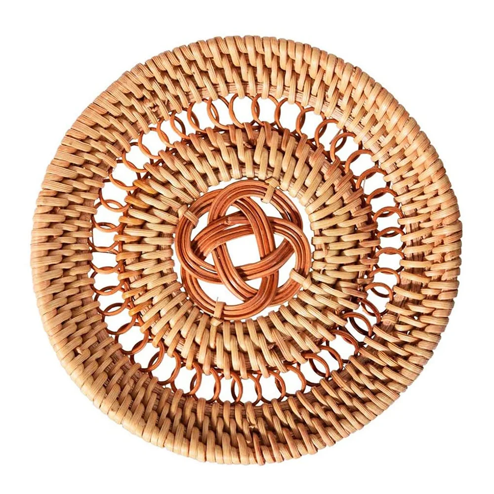

Rattan Cup Coasters Handmade Natural Coaster 8cm Round Rattan Teacup Mat Creative Kitchen Table Crafts Stylish Drinks Holder