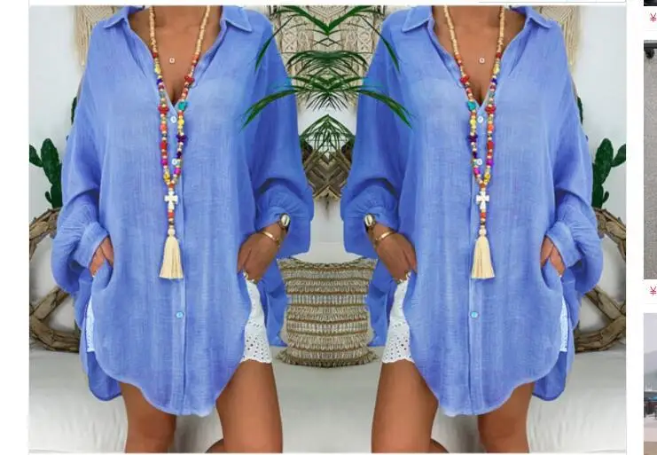 

Рубашка женская из 2022 хлопка и льна, на пуговицах