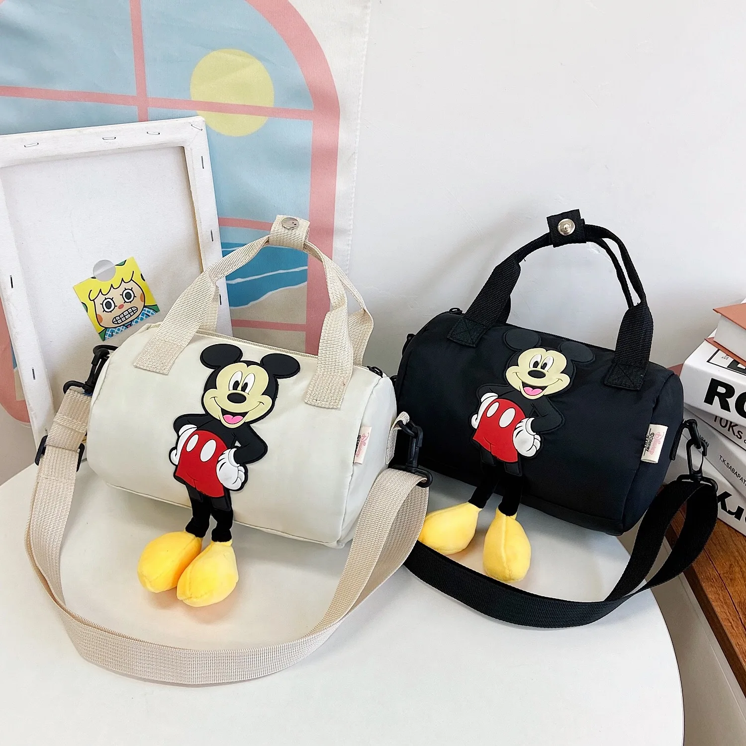 

Canvas Bag Fashion Creative Disney Trend Cartoon Cute Animal Pattern Shoulder Bag Student Casual Handbag Travel Birthday Gift