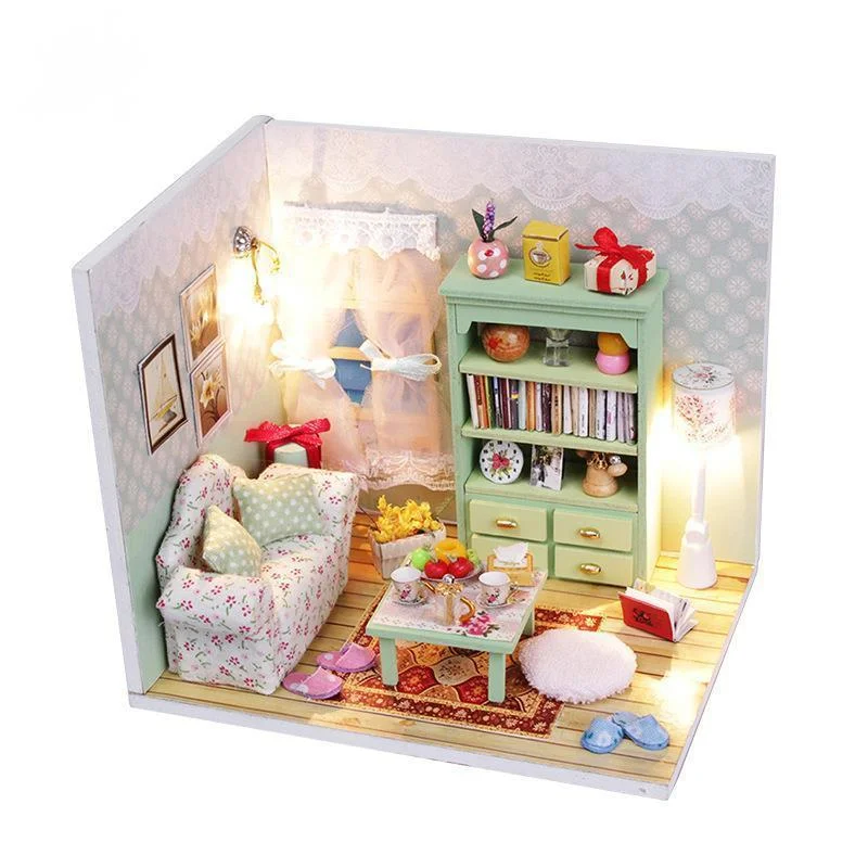 

DIY DollHouse Healing Ornament,creative gift Creative Handmade Doll House Puzzle Assembly 3D DIY Cabin Opening Gift Miniatures