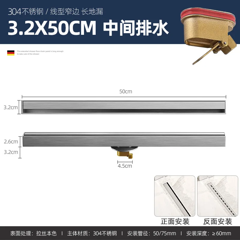 

Линейный слив для пола нержавеющая сталь 3,2 см