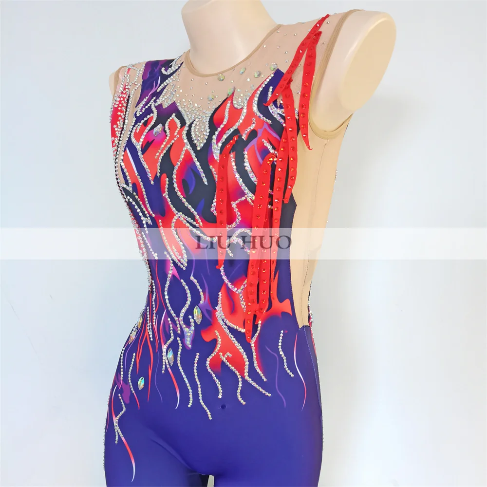 Женское платье LIUHUO с длинным рукавом для ритмической гимнастики