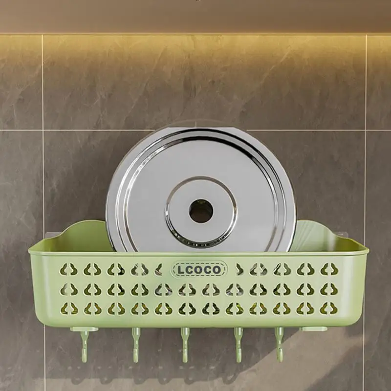 

Красивый и практичный стеллаж для хранения в душе, вместительное пространство для хранения, настенный разный стеллаж, дренажная корзина для хранения