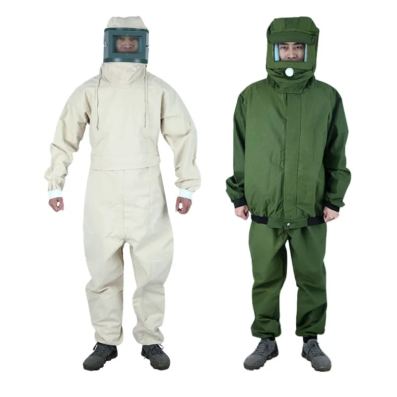 High-End Breathable Seal Exposure Suit Sandblasted Clothes Canvas Sandblasting Suit Sandproof Hat Sandproof Clothes Spot Sand