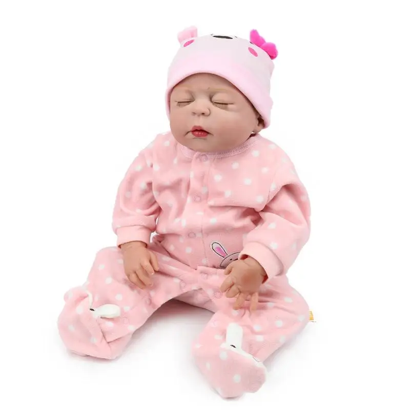 

Lifelike Silicone Viny Doll Baby Reborn 22 Inch Realistic Sleeping Babies Dolls With Lovely Clothes Kids Playmate