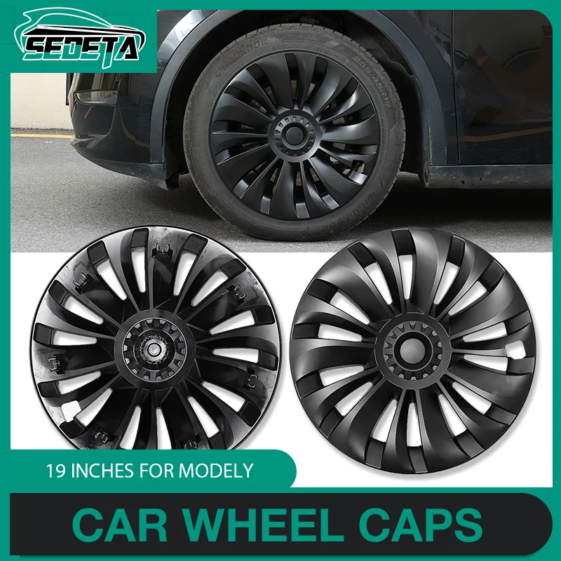 

4Pcs/Set New For Tesla Model Y 19 Inch Wheel Cover Car Automobile Hubcap Replacement Retrofit Parts Full Cover Accessories