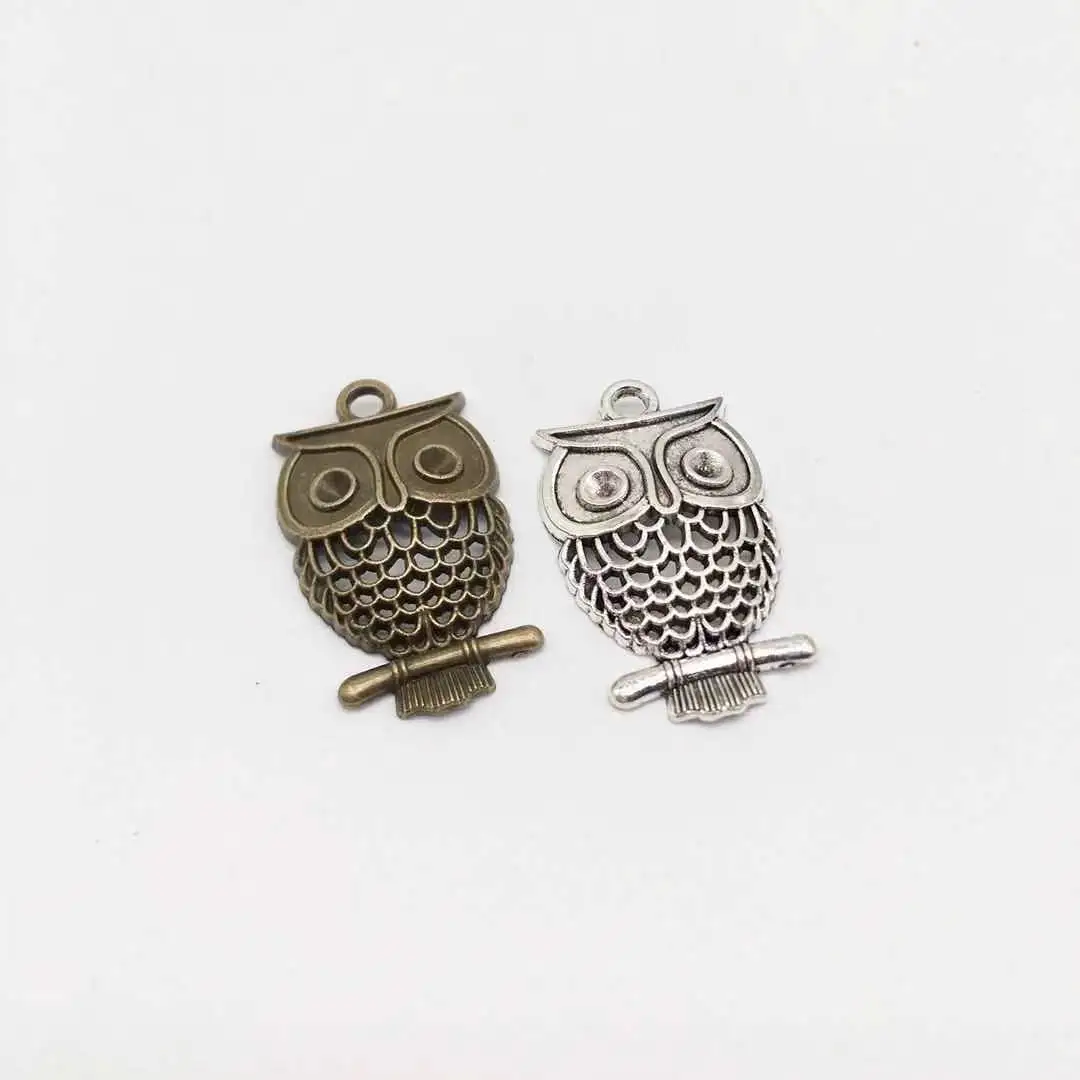

New Arrival 13 pcs 33*20*3mm owl Charms For DIY Jewelry Making Zinc Alloy Charms Pendant Jewelry Findings