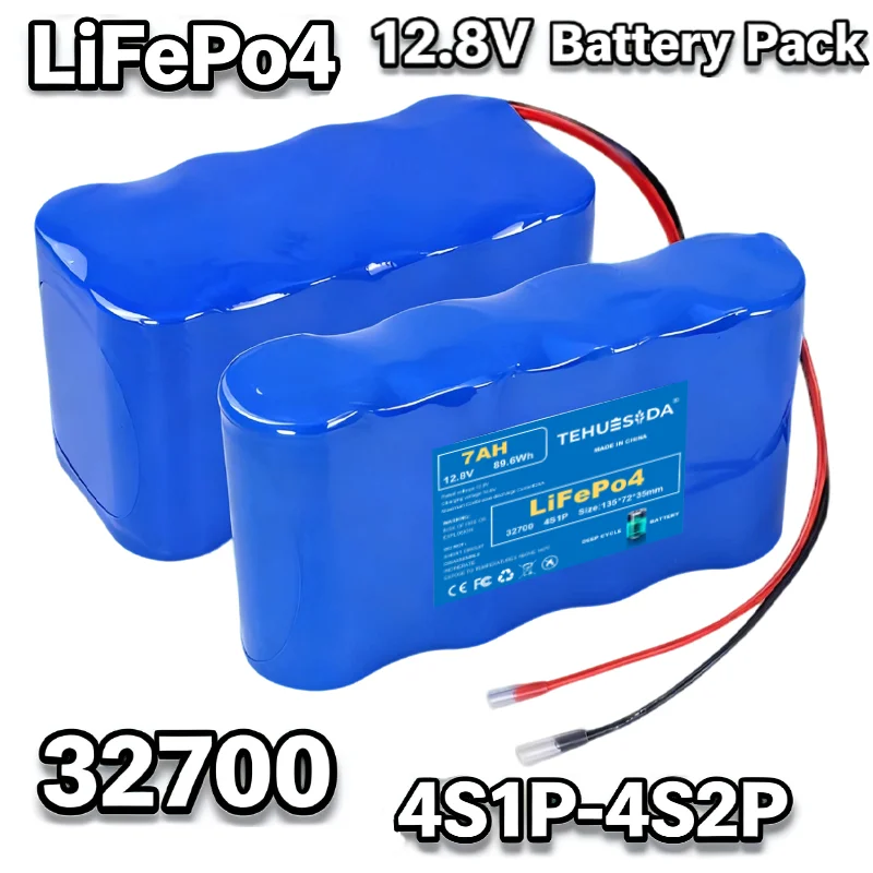 Фото Аккумуляторный блок LiFePO4 32700 4S1P-4S2P 12.8В 7Ач/14Ач с BMS для электролодок, дронов, игрушечных машинок и т.д., источник бесперебойного питания №1