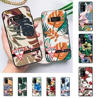 retro colorful flower brand guess phone case for samsung galaxy note10pro note20ultra note20 note10lite m30s