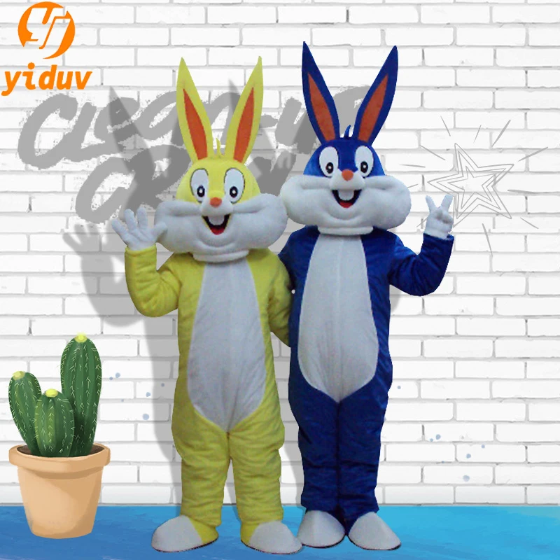 

Easter Bunny Bugs Rabbit Hare Mascot Cosplay Costume for Adult Cartoon Character Christmas Halloween Birthday Party