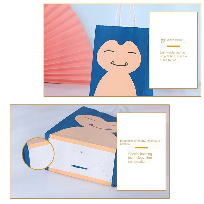 Подарочный пакет с героями мультфильмов Покемон чармандер из крафт-бумаги