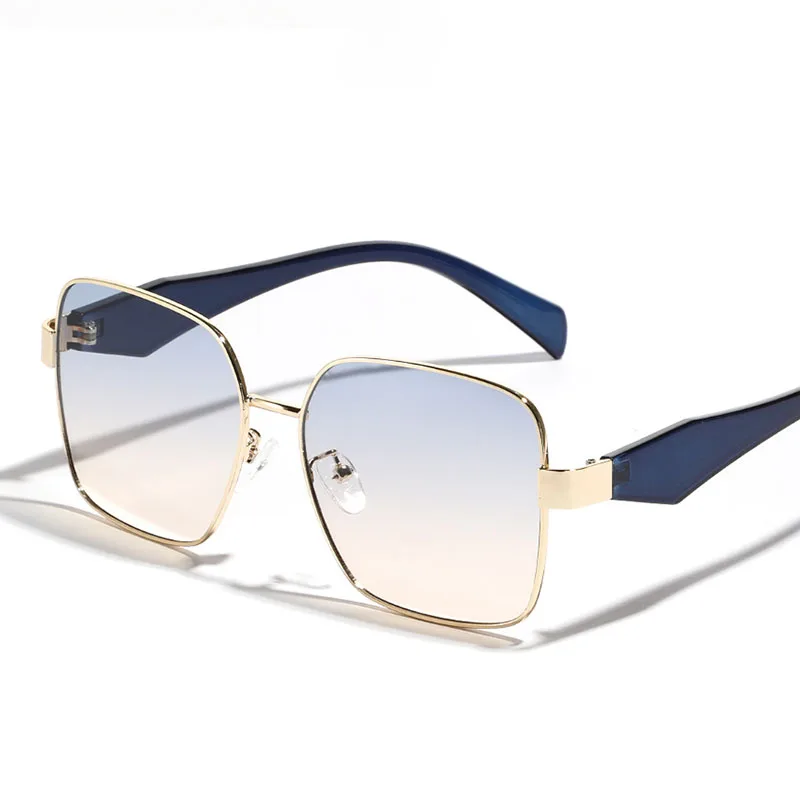 

Винтажные металлические солнцезащитные очки NYWOOH для мужчин и женщин, роскошные брендовые дизайнерские квадратные очки с градиентом, большие солнцезащитные очки UV400