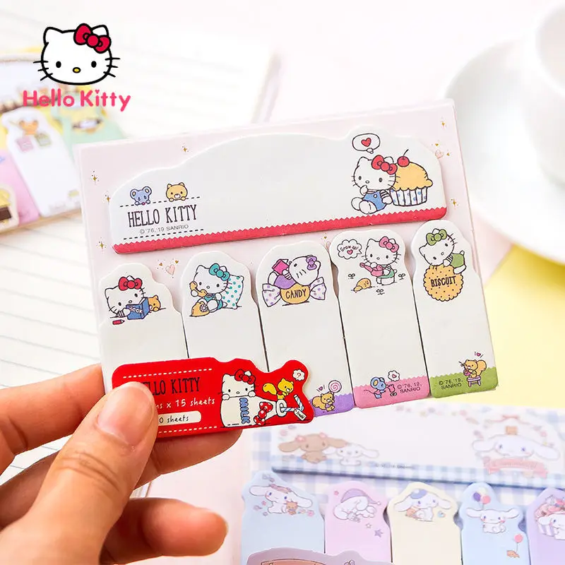 

Hello Kitty Post-itnote Sticky Notes Cartoon Printing Note Paper Office Message Notes Strip Daily Writing Tools Memo Pad
