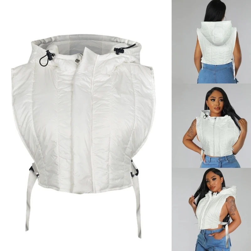 

Vest for Women Up Hooded Sleeveless Lightweight Padded Cropped Puffer Quilted Vest Winter Warm Coat Jackets Dropship