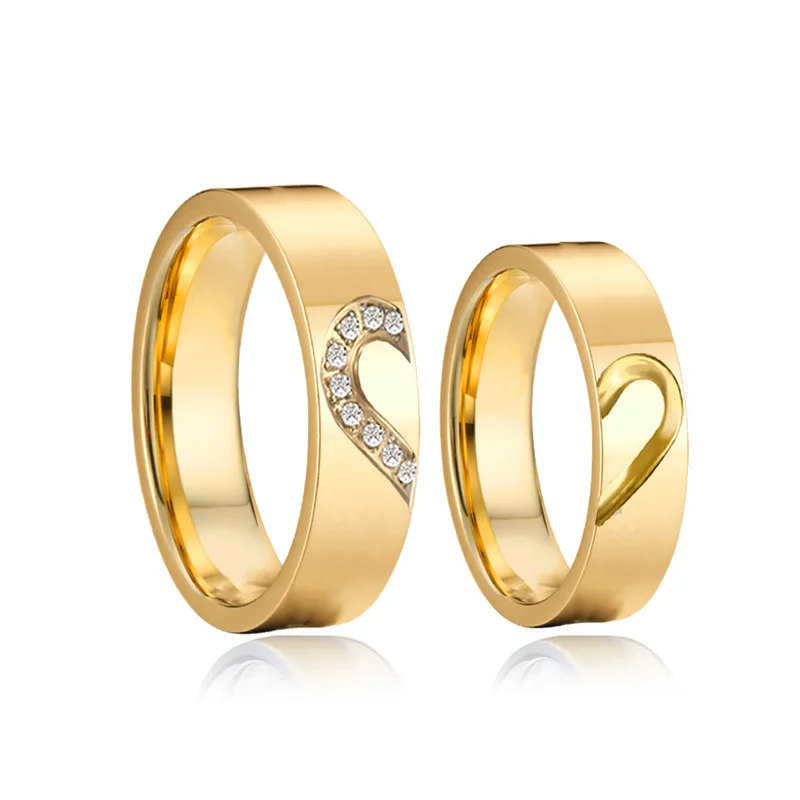 

1 пара, обручальные кольца с фианитом, 18 К