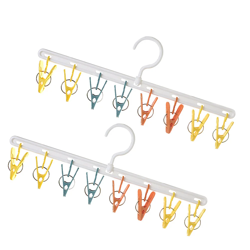 

Drying Hanger Rack Clip Hangers Clothes Laundry Foldable Socks Closet Hat Hanging Underwear Clips Baby Sock Windproof Drip Dryer