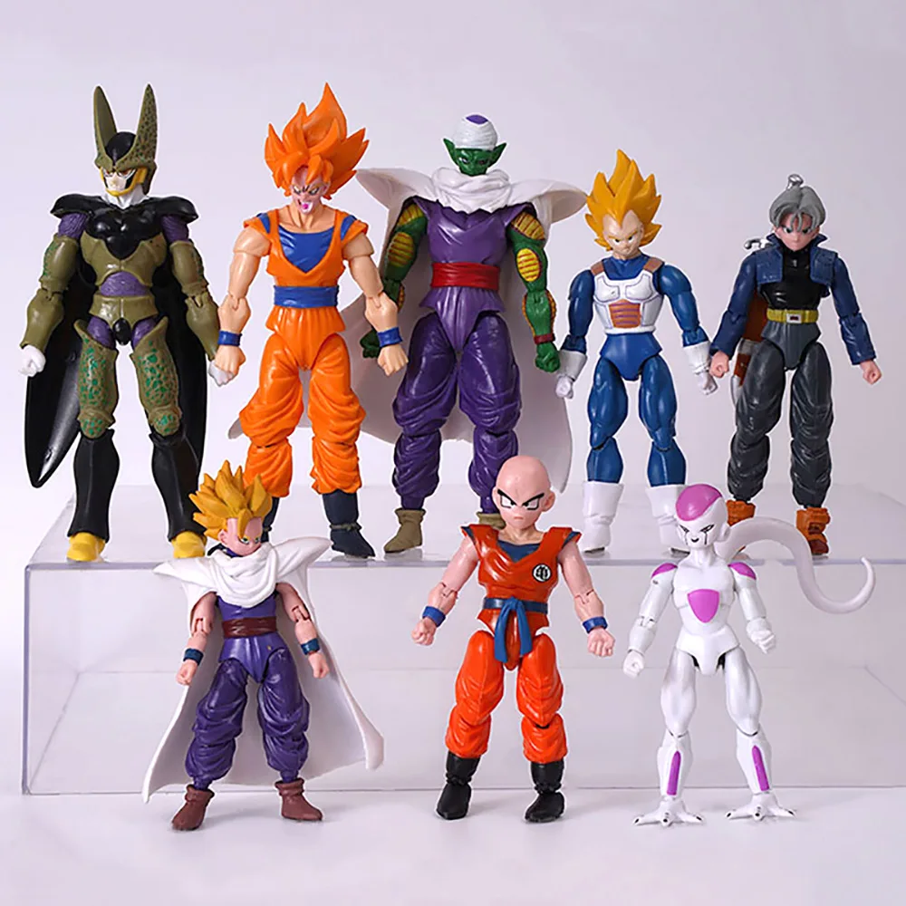 Фото Набор из 4-14 фигурок Dragon Ball: Вегета, Броли, Сон Гоку, Транкс. Коллекционные аниме-фигурки с подвижными конечностями. Подарок для детей. №2