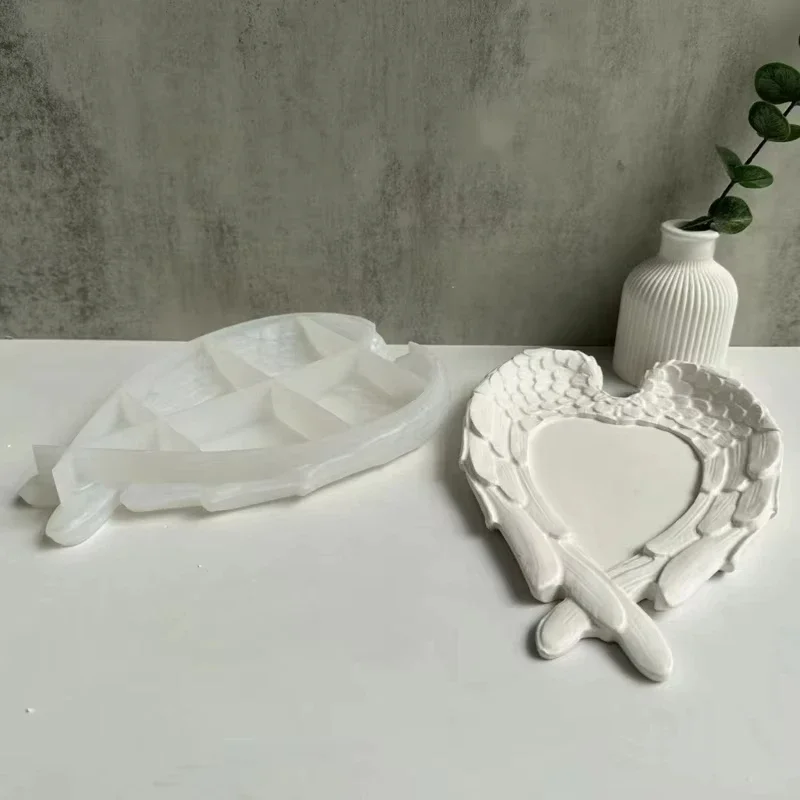 DIY форма для хранения в форме сердца поднос с крыльями ангела силиконовая блюдо