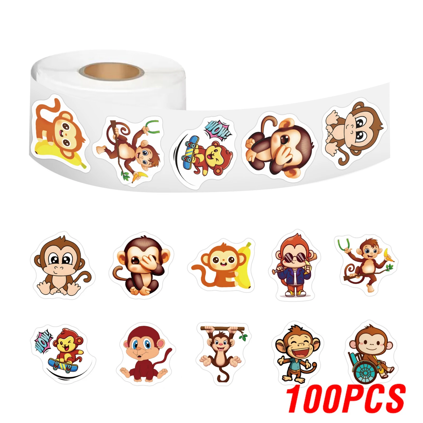 

Бумажные наклейки животные 100-500 шт