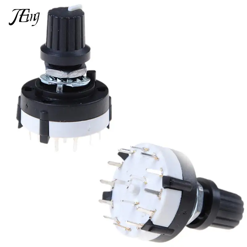 

3P4T Brand New Fashion Black Panel Wirie 3 Pole 4 Way PCB Mount Rotary Switch New