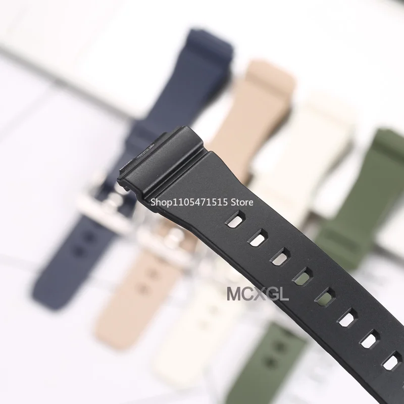 Фото Ремешок для часов из полимерной резины для Casio GM-S2100, черный, с серебристой/черной застежкой, водонепроницаемый, спортивный, сменный браслет + инструмент №5