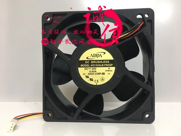 

ADDA AD1224LB-F92GP DC 24V 0.42A 120x120x38mm 3-Wire Server Cooling Fan