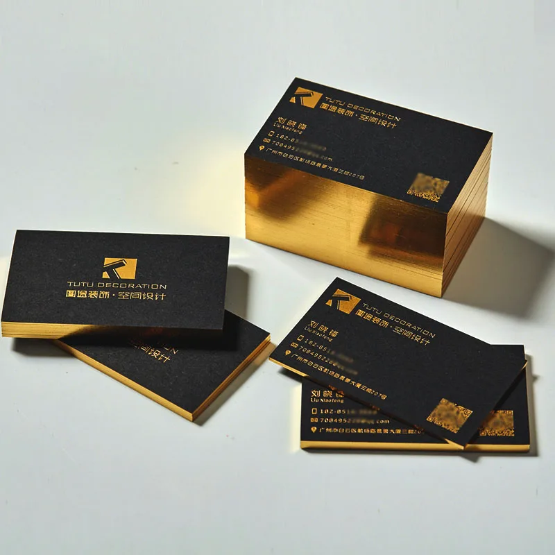 

Индивидуальный дизайн, индивидуальная визитная карточка, роскошная черная тисненная визитная карточка с тиснением из золотой фольги
