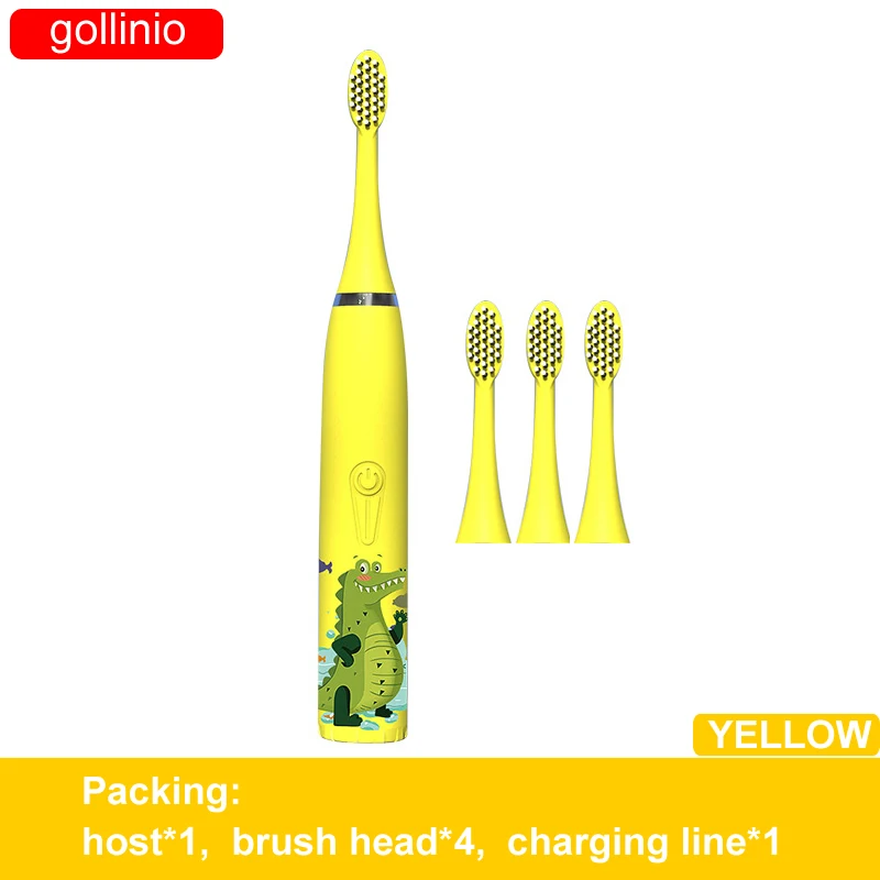 

Электрическая зубная щетка gollinio GL26A, быстрая зарядка через Usb, детская зубная щетка высокого качества, детская зубная щетка, чехол, Сменная г...