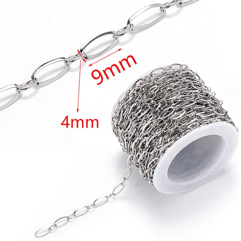 1-метровая стальная цепочка для изготовления ювелирных изделий DIY 1:3 NK Rolo Cable Link Curb Chains Thick Bracelet Accessories.