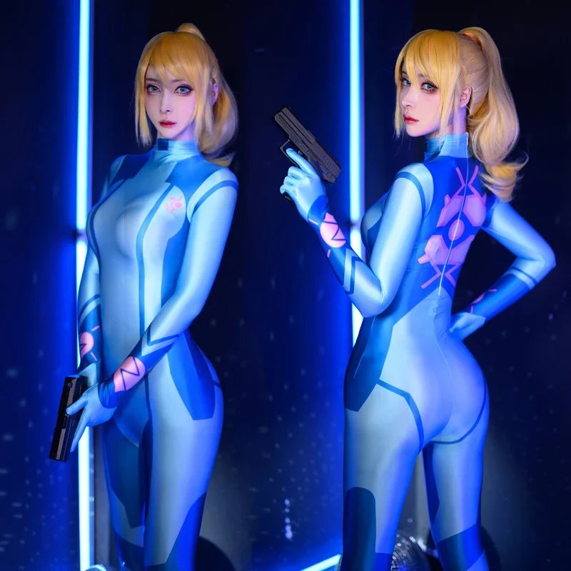 Новые сексуальные женские костюмы для косплея Metroid Samus глянцевое боди
