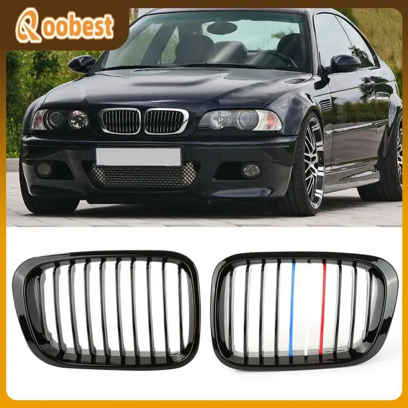 

Black Smooth Front Kidney Grill Grille For BMW E46 3Series Sedan 4D 98-01 car-styling