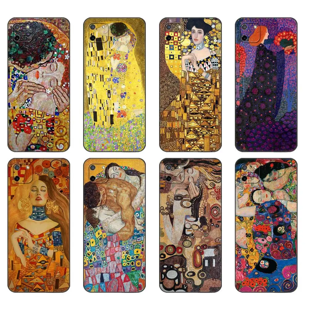 

Black tpu Case For OPPO Realme C11 Case For Realme C 11 RealmeC11 Back RMX2185 Case Cover Bumper Gustav Klimt