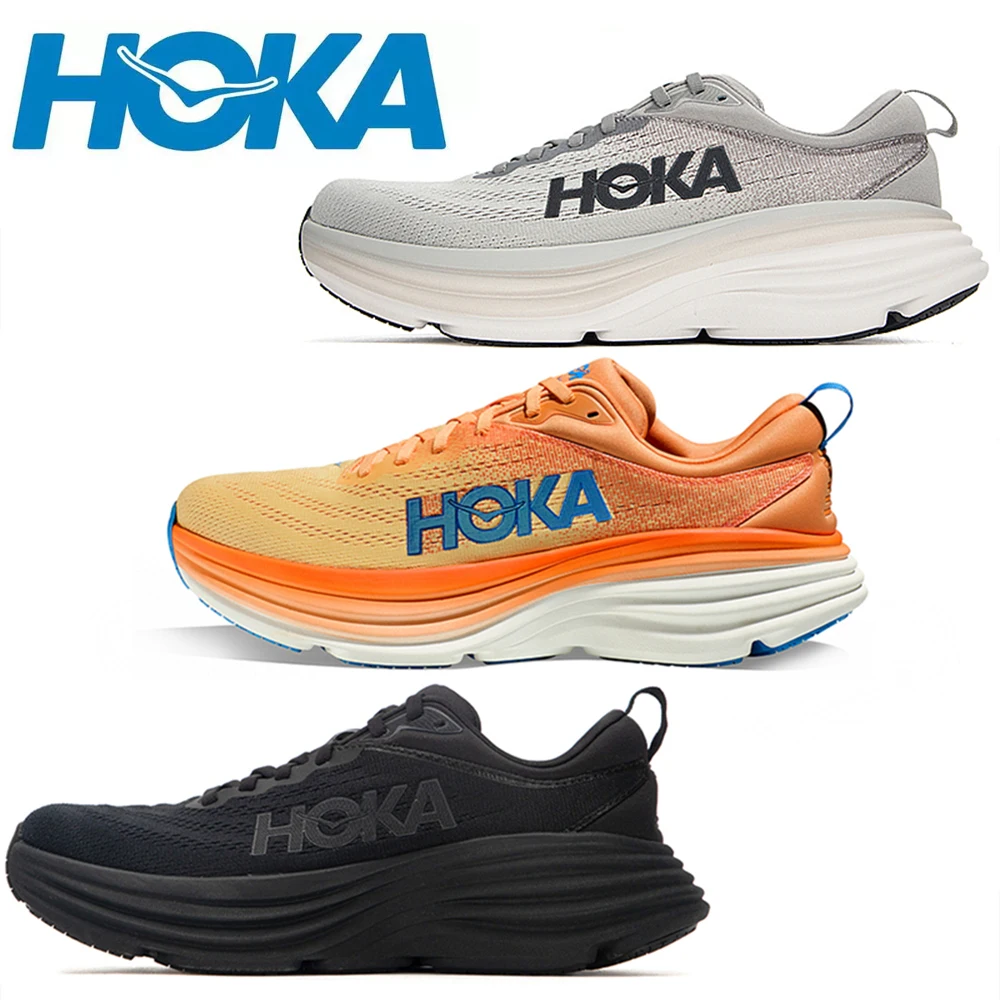 

HOKA Men Sneakers Bondi 8 Lightweight Jogging Outdoor Running Shoes Marathon Trail Cushioning Shoes Elastic Womens Casual Shoes