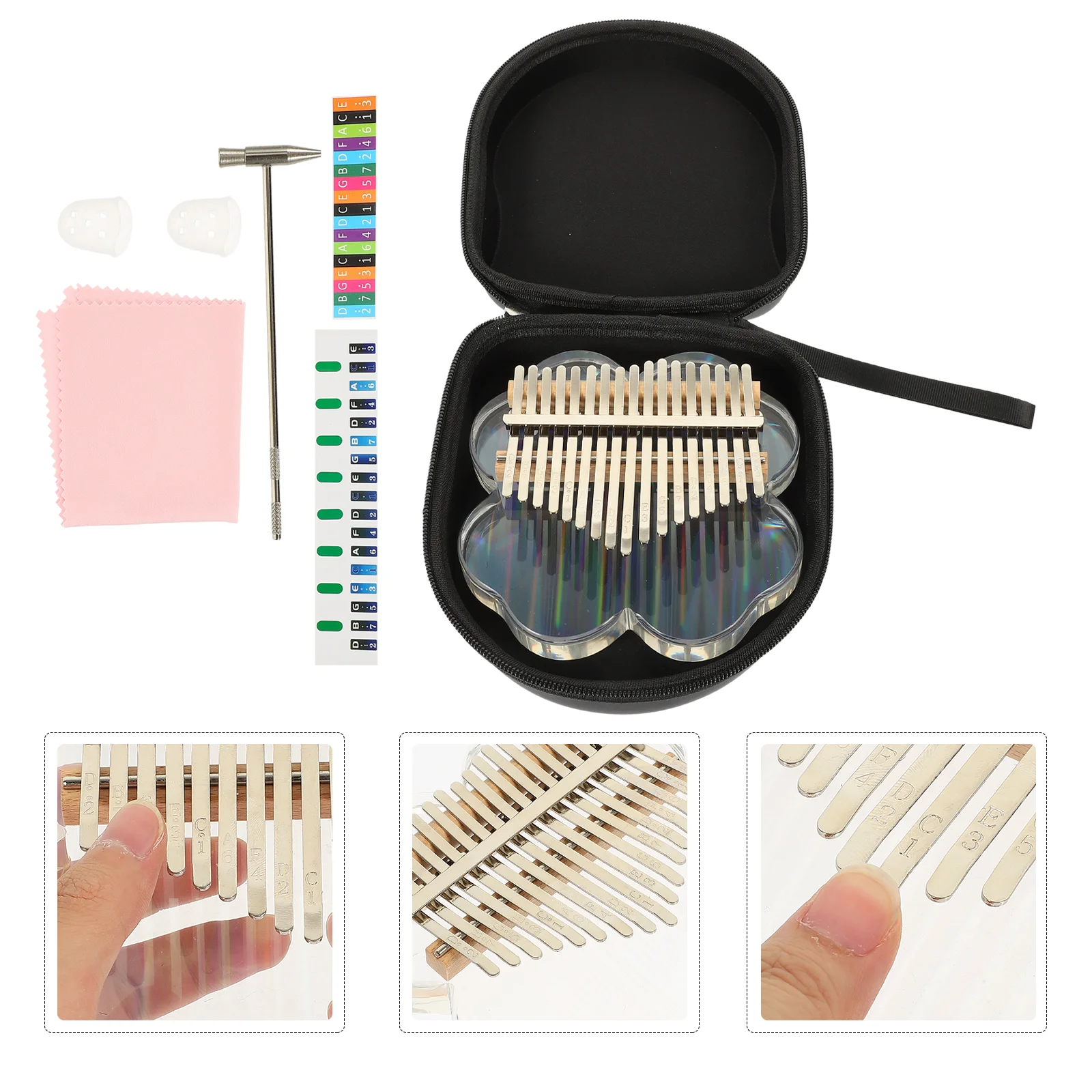 

Transparent Thumb Piano Chimes Instrument Beginners Kalimba Clean Music Toy Beginner Finger Piano Child Home Kalimba