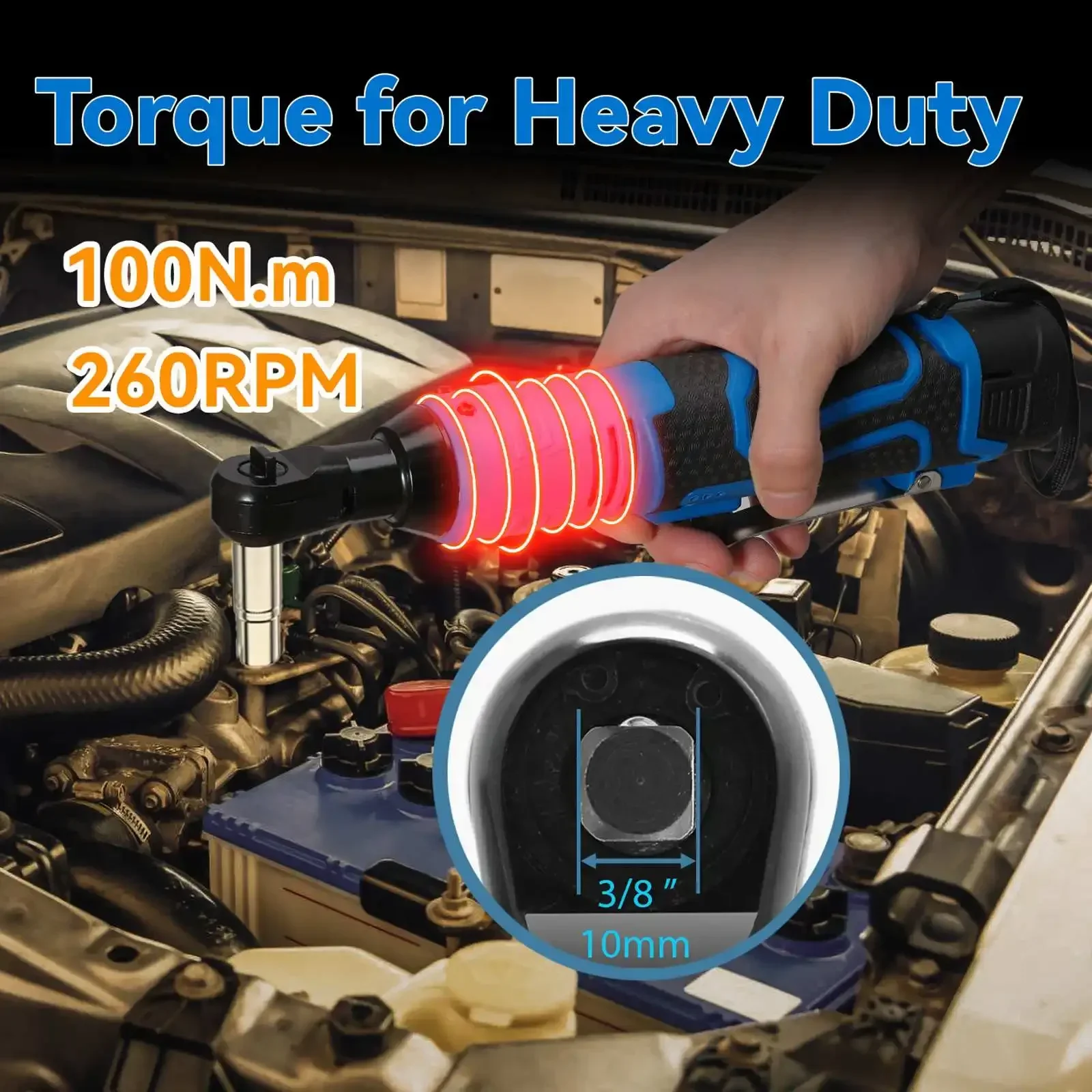 Аккумуляторный электрический гаечный ключ 18 в 3/8 нм