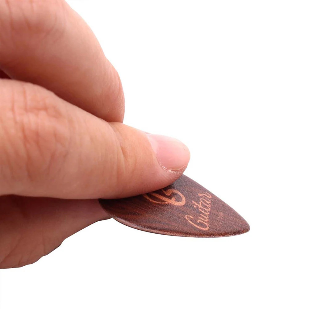 

5PCS Portable Acoustic Electric Guitar Picks Celluloid Plectrums Wood Color 0.71MM 0.96MM Guitar Base Accessories