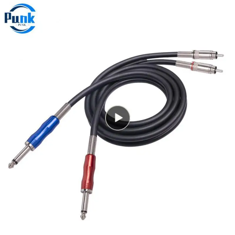 

1/4 Mono Male Jack Digital Audio Cable For Amplifier Speakers Tv Av 2rca To 2 6.5 Dvd Mixer Wire Firm Fast Transmission