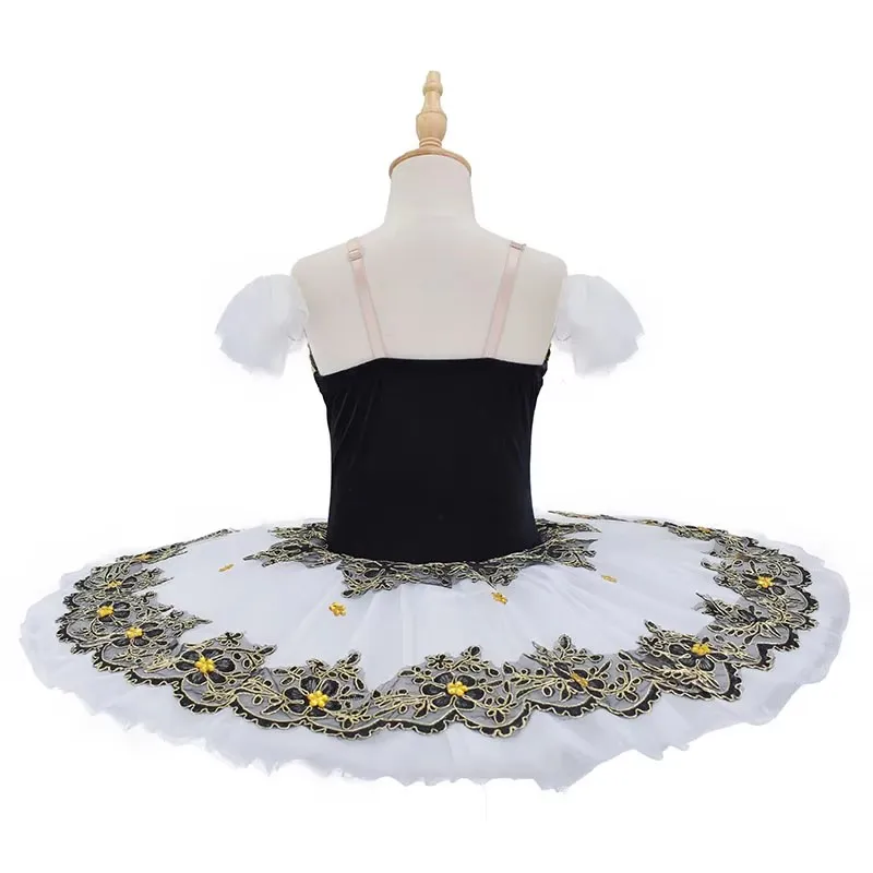 Белая профессиональная балетная юбка женский черно-белый костюм для выступлений