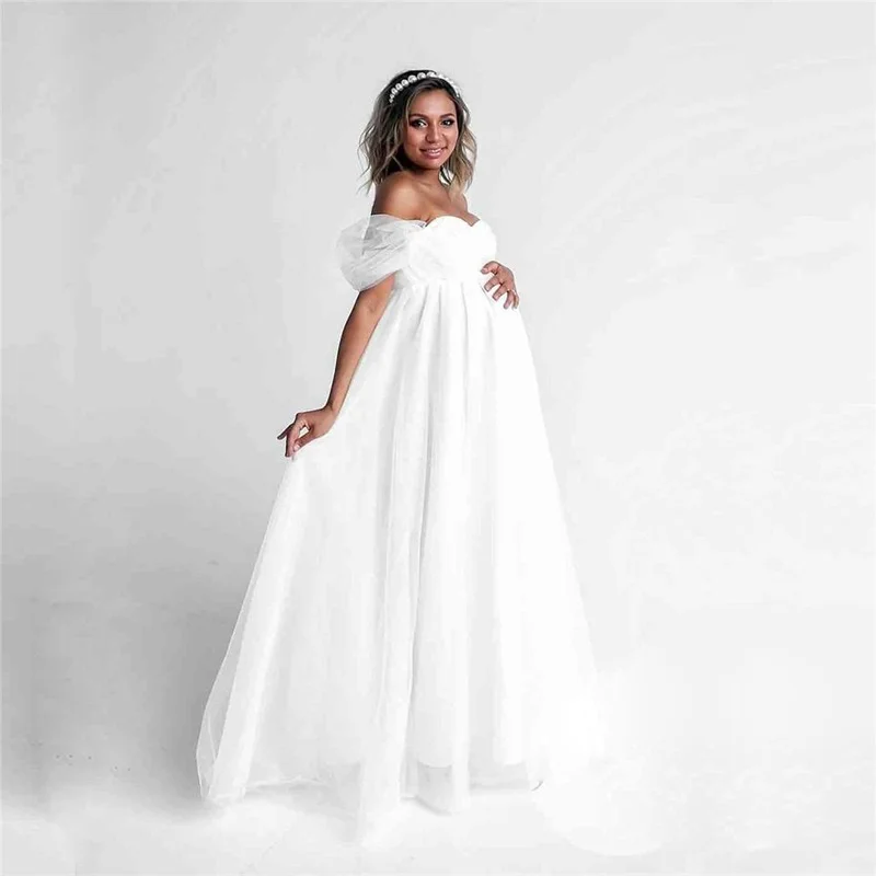 

Shoulderles Sexy Maternity Dresses Photo Photography Props Lace Stitching Chiffon Long Dress for Pregnant Women Robe Grossesse