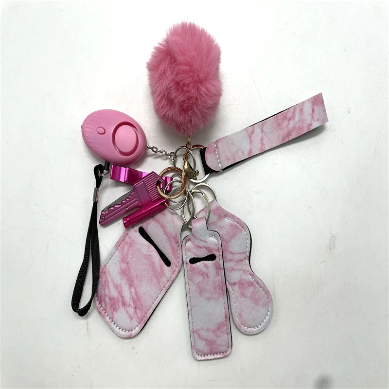 9pcs/kit Personal Safety Survival Tools Keychain Women Alarm Pepper Spray Window Breaker Set Girl Self Defense Supplies