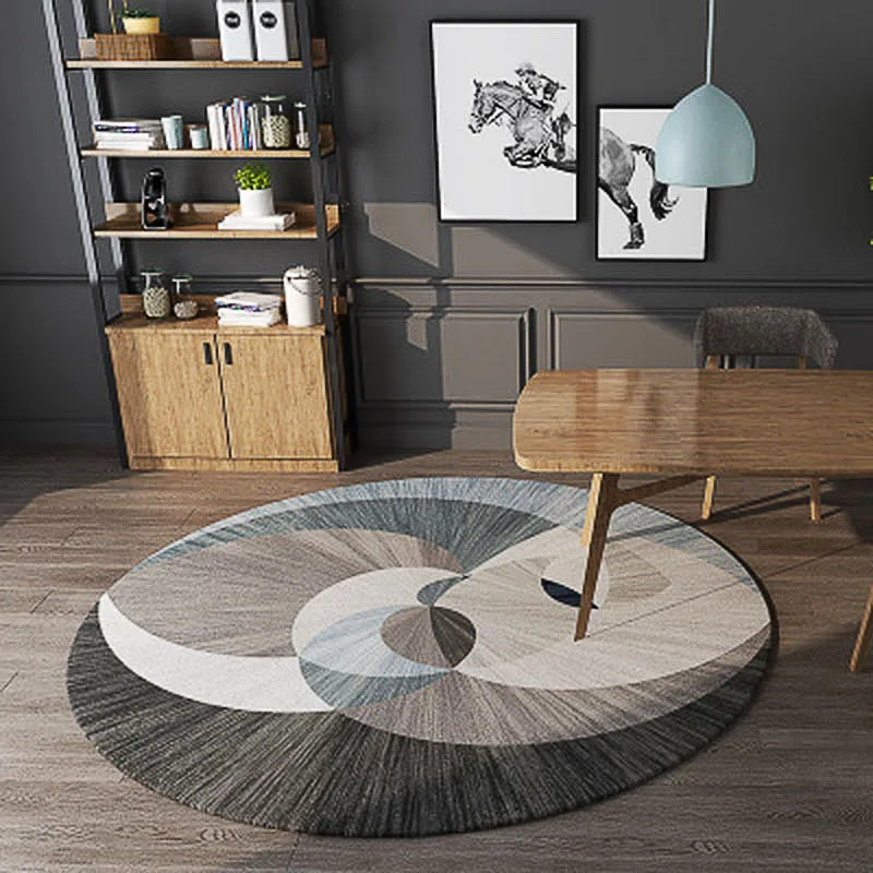 

Nordic Geometric Pattern Printing Round INS Popular Bedroom Living Room Decoration Office Hotel Home Carpet Large